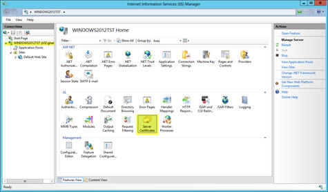 Windows 2012 Server Certificates